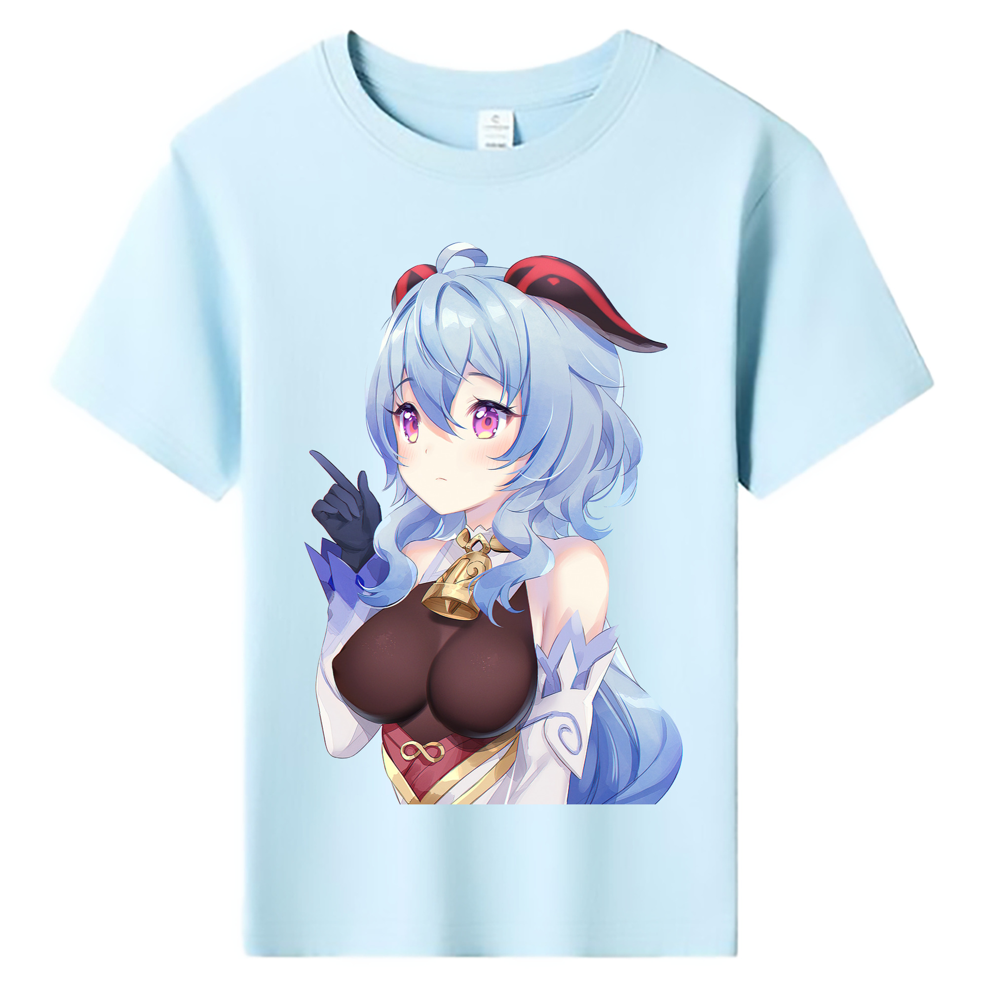 げんし神 甘雨 かんう genshin Ganyu 綿100％キッズTシャツ（フロントプリント）